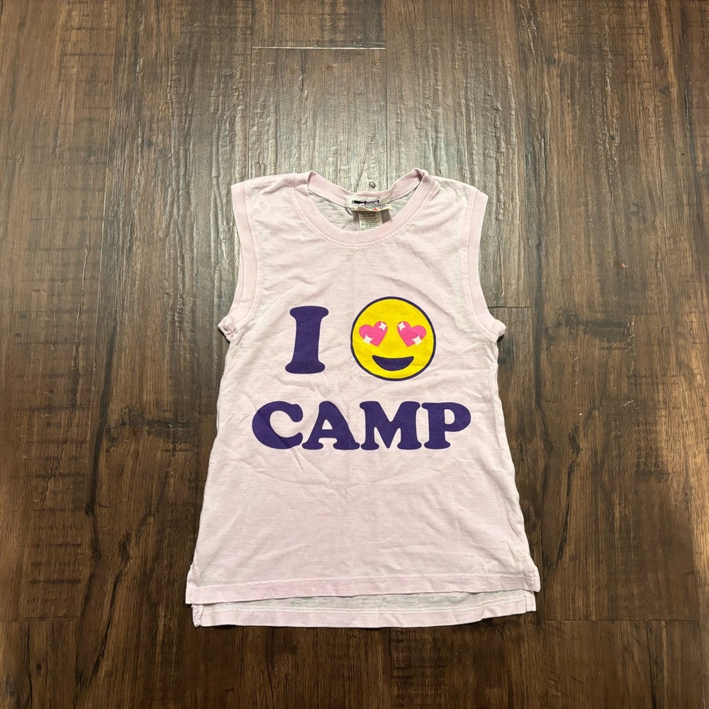 Junk Food Clothing Pink 'I Heart Camp' Tank Top girls XS